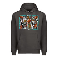 Smoke football cross aztec leopard background Premium Hoodie - RanaPortraitStore