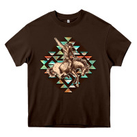 Chocolate Brown Aztec symbol rodeo Heavy Core Tee - FaDigitalArtStudio