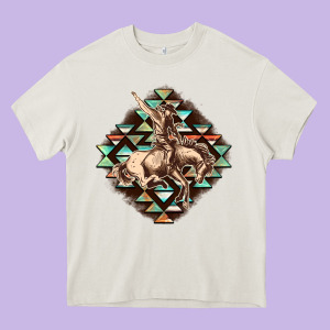 Aztec Symbol Rodeo Heavy Core Tee Designed By Fadigitalartstudio