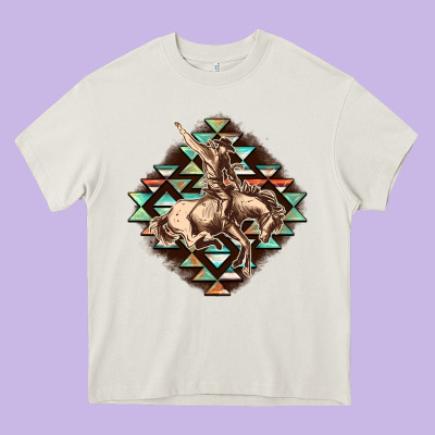 Aztec Symbol Rodeo Heavy Core Tee Designed By Fadigitalartstudio