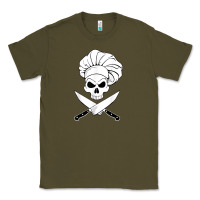Army Green chef skull and crossbones knives halloween Classic Tee - linhVisuals