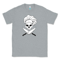 Heather Grey chef skull and crossbones knives halloween Classic Tee - linhVisuals
