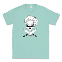 Seafoam chef skull and crossbones knives halloween Classic Tee - linhVisuals