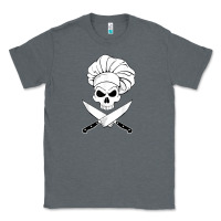 Charcoal Heather chef skull and crossbones knives halloween Classic Tee - linhVisuals