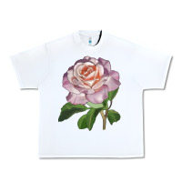 White belinda's blush rose Urban Heavy Tee - LillyAllenDesigns