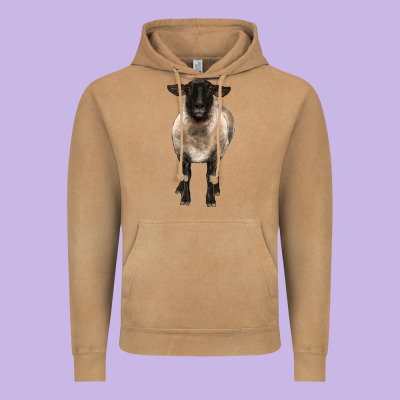 Suffolk Ewe Front Vintage Hoodie Designed By Barkaloodesign