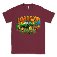 Burgundy Loads of luck with tractor St. Patricks Day Classic Tee - FaDigitalArtStudio
