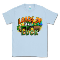 Dusty Blue Loads of luck with tractor St. Patricks Day Classic Tee - FaDigitalArtStudio