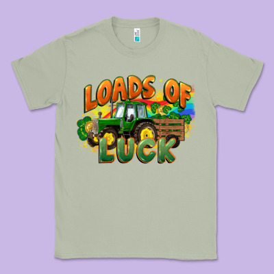 Loads Of Luck With Tractor St. Patricks Day Classic Tee Designed By Fadigitalartstudio