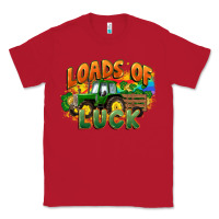 Red Loads of luck with tractor St. Patricks Day Classic Tee - FaDigitalArtStudio