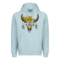 Blue Mist bull skull western Premium Hoodie - BarkalooDesign