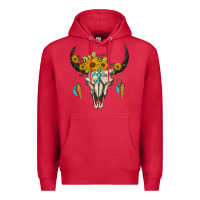 Cardinal bull skull western Premium Hoodie - BarkalooDesign