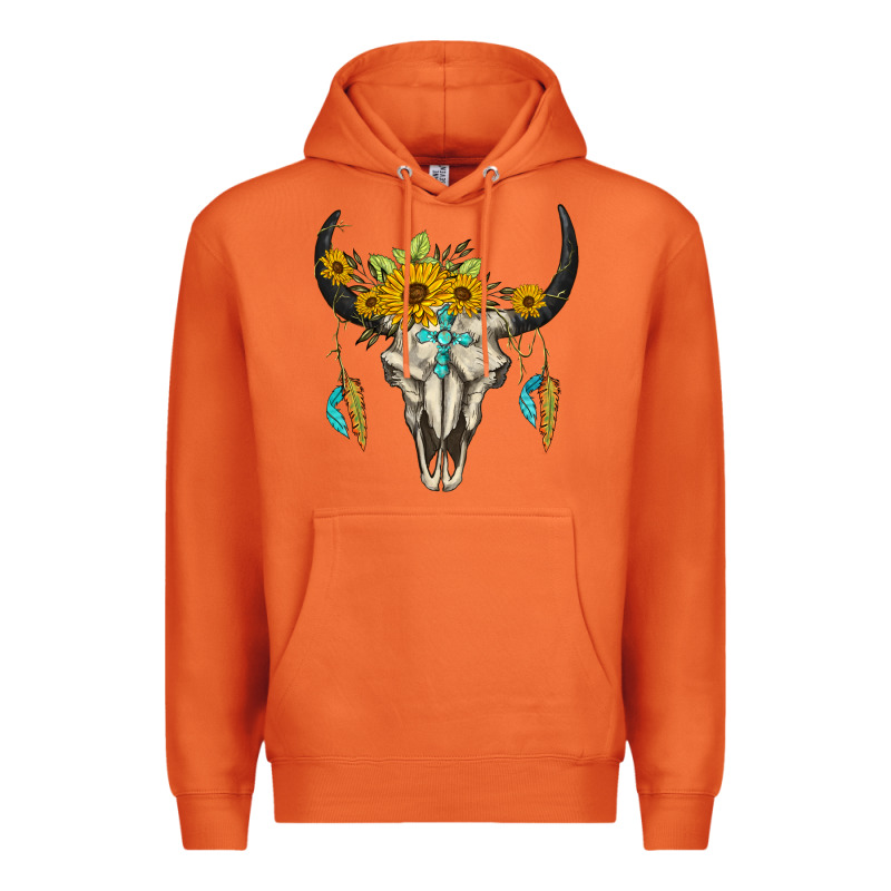 Bull Skull Western Premium Hoodie by BarkalooDesign | Teevron