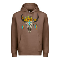 Chestnut bull skull western Premium Hoodie - BarkalooDesign