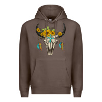 Coffee bull skull western Premium Hoodie - BarkalooDesign