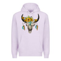 Lilac bull skull western Premium Hoodie - BarkalooDesign