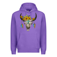 Purple bull skull western Premium Hoodie - BarkalooDesign