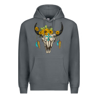 Rock bull skull western Premium Hoodie - BarkalooDesign