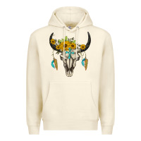 Sandshell bull skull western Premium Hoodie - BarkalooDesign