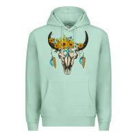 Seafoam bull skull western Premium Hoodie - BarkalooDesign