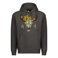 Smoke bull skull western Premium Hoodie - BarkalooDesign