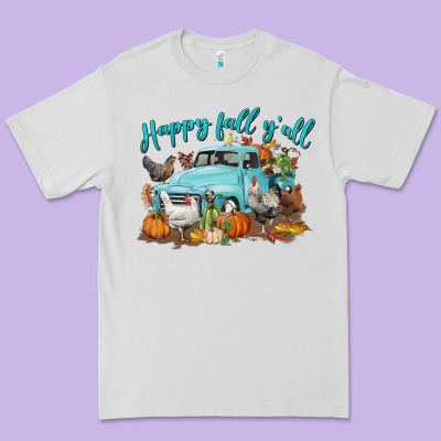Happy Fall Y'all Premium Tee Designed By Lillyallendesigns