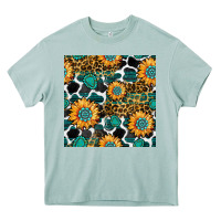Arona gemstone sunflower leopard seamless pattern Heavy Core Tee - BundleAndBundleShop