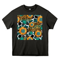 Asphalt gemstone sunflower leopard seamless pattern Heavy Core Tee - BundleAndBundleShop