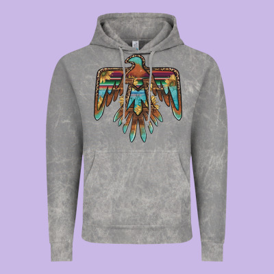 Thunderbird With Sunflowers Vintage Hoodie Designed By Barkaloodesign