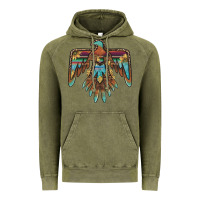 Vintage Olive thunderbird with sunflowers Vintage Hoodie - BarkalooDesign