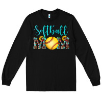 Black western leopard  sunflowers glitter mom softball Long Sleeve Tee - Artiststas