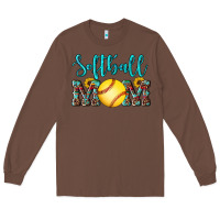 Chestnut western leopard  sunflowers glitter mom softball Long Sleeve Tee - Artiststas