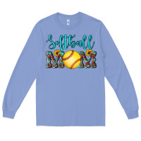 Colony Blue western leopard  sunflowers glitter mom softball Long Sleeve Tee - Artiststas