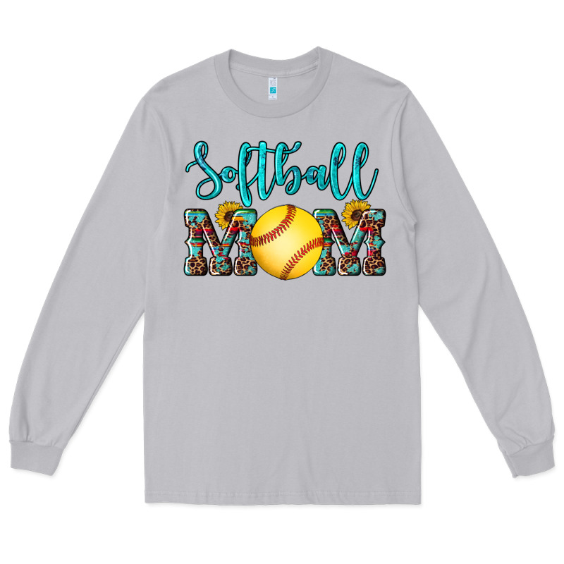 Western Leopard  Sunflowers Glitter Mom Softball Long Sleeve Tee by Artiststas | Teevron
