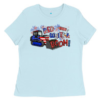 Baby Blue red white and boom Ladies Tee - Artiststas