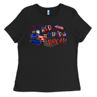 Black red white and boom Ladies Tee - Artiststas