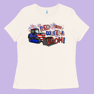 Red White And Boom Ladies Tee Designed By Artiststas