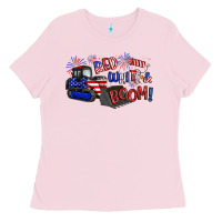 Bubblegum Pink red white and boom Ladies Tee - Artiststas