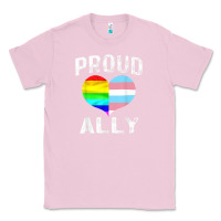 Bubblegum Pink proud ally lgbt rainbow heart gay pride month Classic Tee - linhVisuals