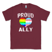 Burgundy proud ally lgbt rainbow heart gay pride month Classic Tee - linhVisuals