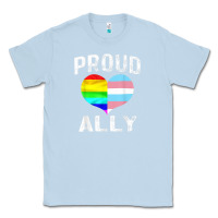 Dusty Blue proud ally lgbt rainbow heart gay pride month Classic Tee - linhVisuals