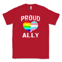 Red proud ally lgbt rainbow heart gay pride month Classic Tee - linhVisuals