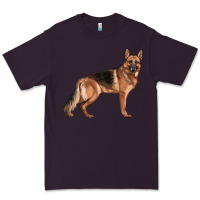Plum German Shepherd Dog Illustrations Premium Tee - LillyAllenDesigns