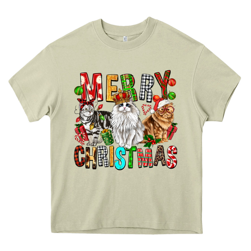 Merry Christmas Cats Heavy Core Tee by FaDigitalArtStudio | Teevron