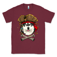 Burgundy alaskan malamute pirate dog halloween Classic Tee - linhVisuals