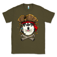 Army Green alaskan malamute pirate dog halloween Classic Tee - linhVisuals