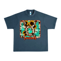 Midnight Navy taurus turquoise cowhide Urban Heavy Tee - RanaPortraitStore