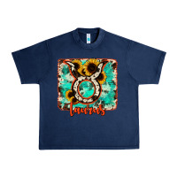 Navy taurus turquoise cowhide Urban Heavy Tee - RanaPortraitStore