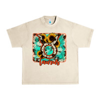 Sandshell taurus turquoise cowhide Urban Heavy Tee - RanaPortraitStore