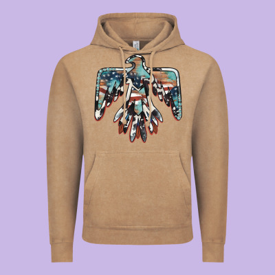 American Flag Thunderbird Vintage Hoodie Designed By Barkaloodesign